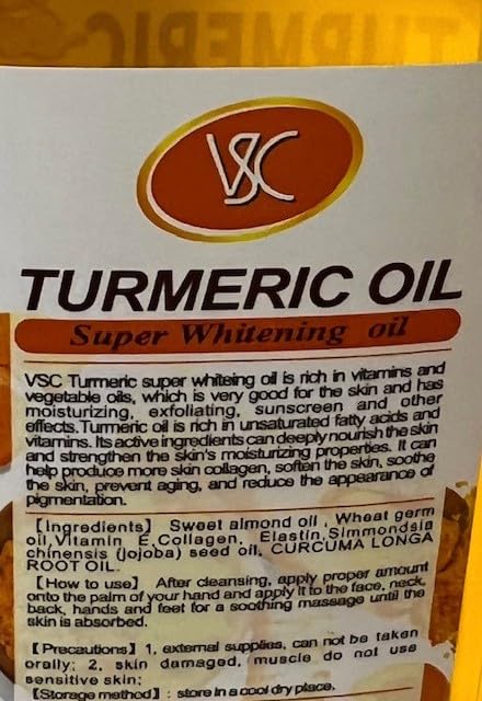 Turmeric Oil Super Whitening packaging box highlights premium ingredients