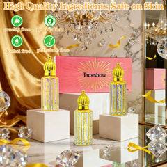 Tuteshow no parabens phthalates or alcohol in perfume oil bottle