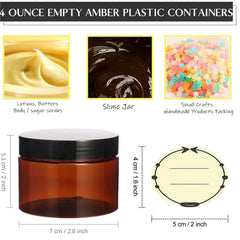TUZAZO 12-pack amber jars keeps cosmetics organized.