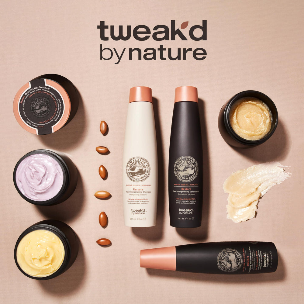 Tweak’d by Nature Restore cream sample swatch demonstrates creamy hydration.
