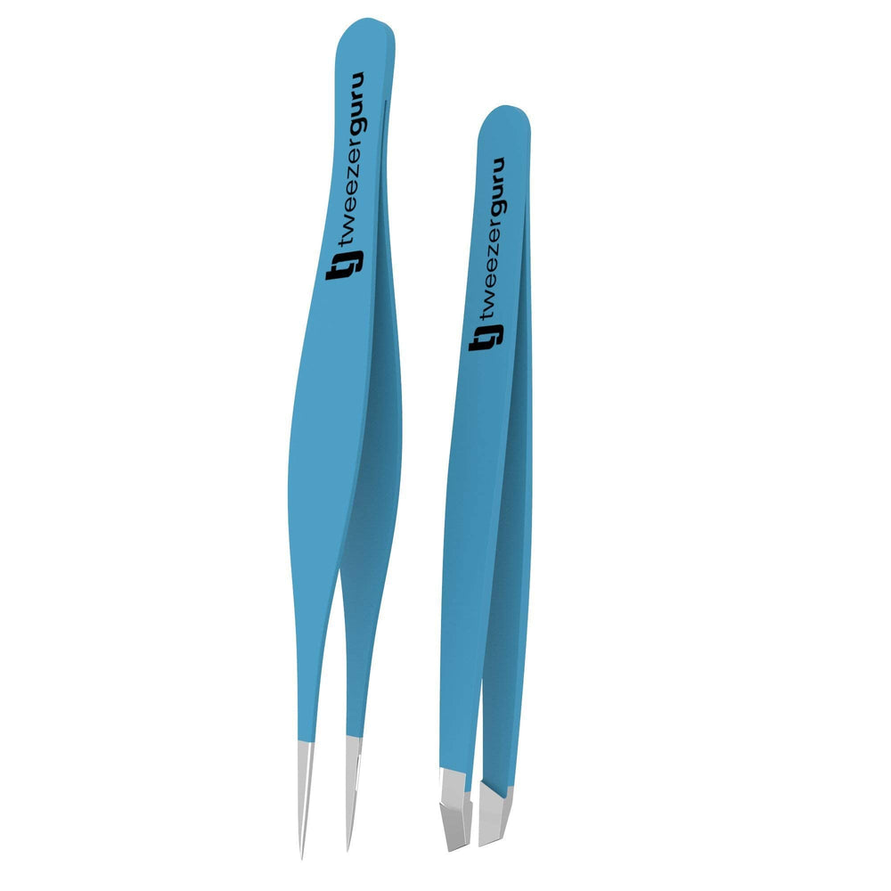 Tweezer Guru stainless steel body in teal ensures durable, lasting reliability.