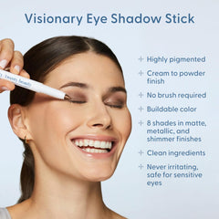 Visionary Eyeshadow Stick applied on eyelid with Starry Eyed finish.