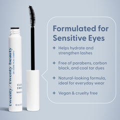 Close-up of Twenty Twenty mascara wand for precise, controlled lengthening.