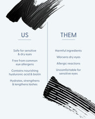 Lashes after applying Twenty Twenty mascara show defined length and subtle fullness.