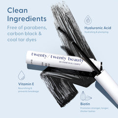 Applying Twenty Twenty Clean Sweep Mascara for defined, longer-looking lashes.