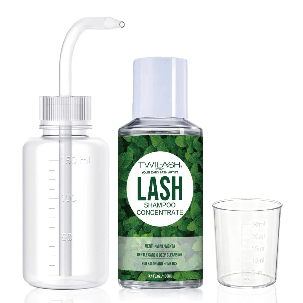 TWILASH concentrate bottle for high-yield lash cleansing in salons