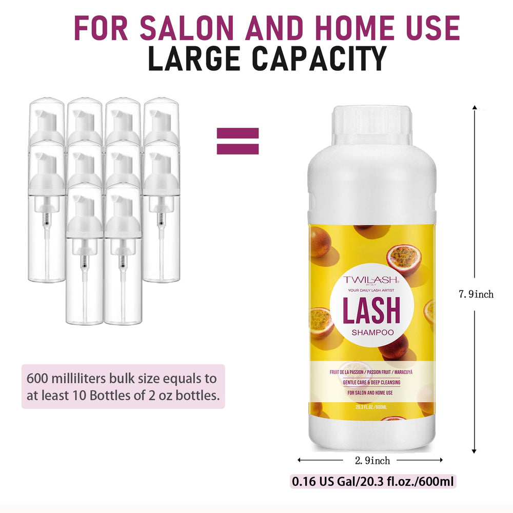 Close-up of TWILASH BY DLY foaming lash shampoo lather