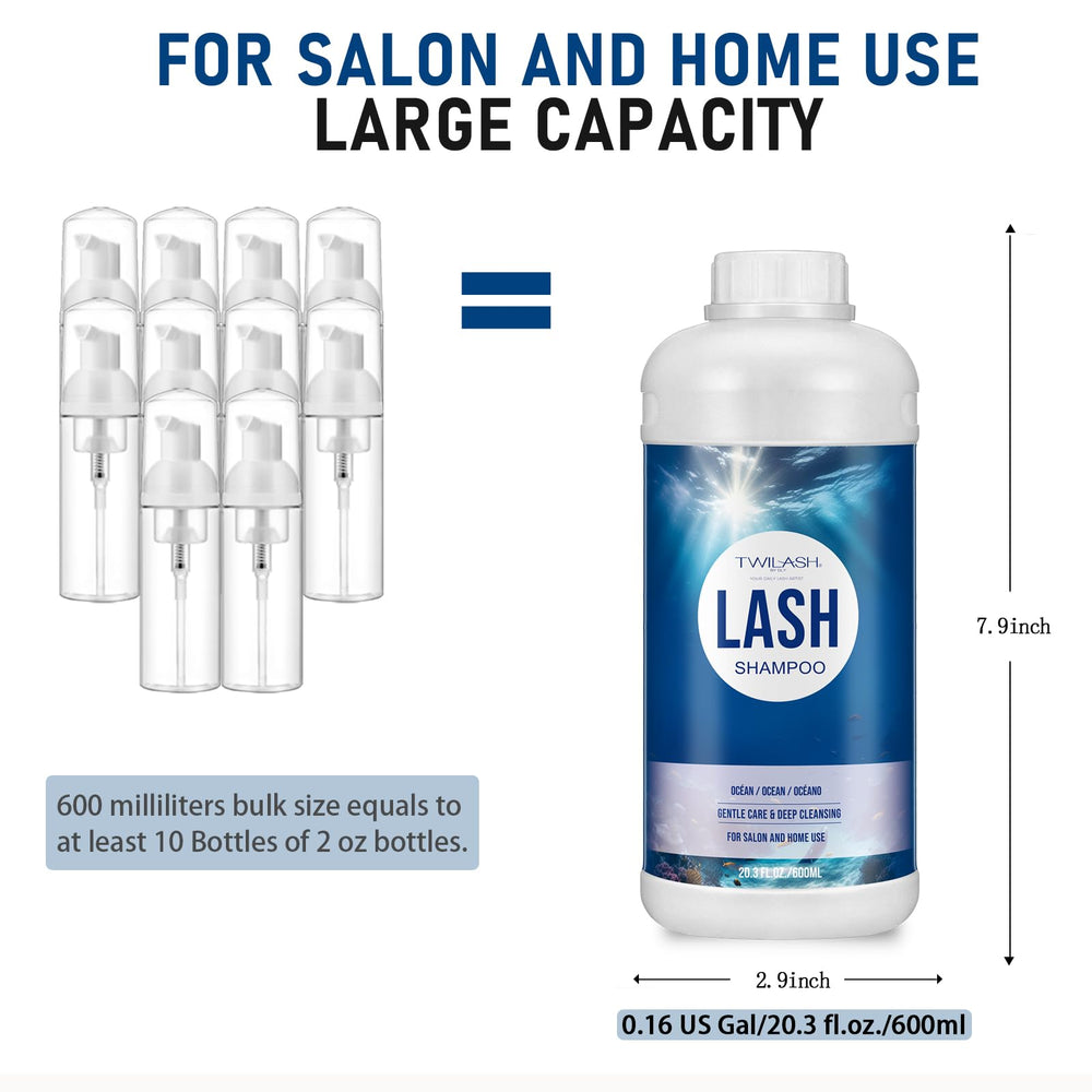TWILASH BY DLY Ocean Lash Shampoo pour for easy application around eyes