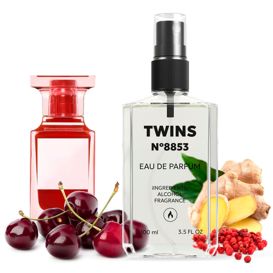 TWINS Impression Electric Cherry bottle shows a unisex floral-fruity fragrance.