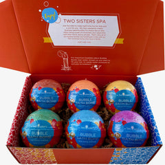 Two Sisters color-rich water bath bomb yields vivid hues without staining.