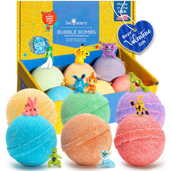 Two Sisters Poke Monster bath bomb with surprise inside for kids' bath time fun.
