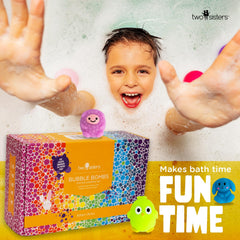 Two Sisters USA-made bath bombs crafted with safe ingredients for kids.