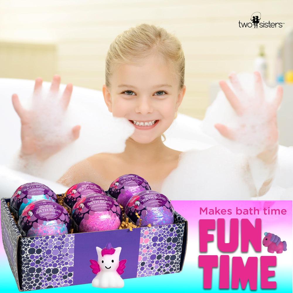Two Sisters USA-made bath bomb with skin-safe formula aims to prevent tub staining.