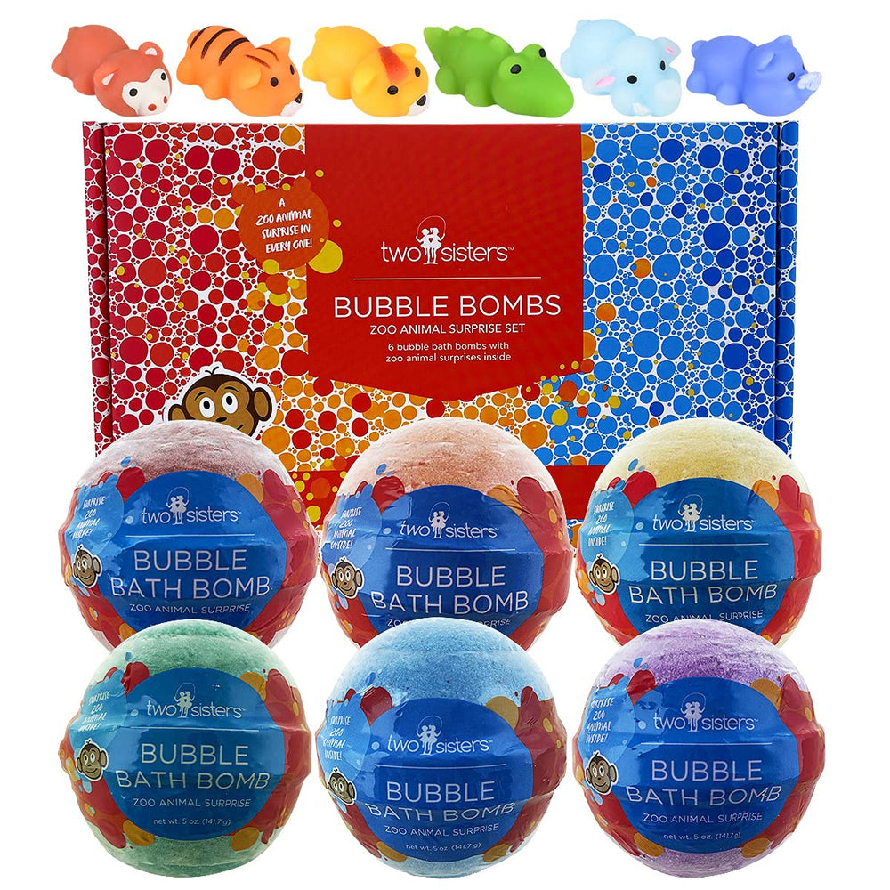 Two Sisters Zoo Animal Bath Bomb with surprise inside for bath time fun.