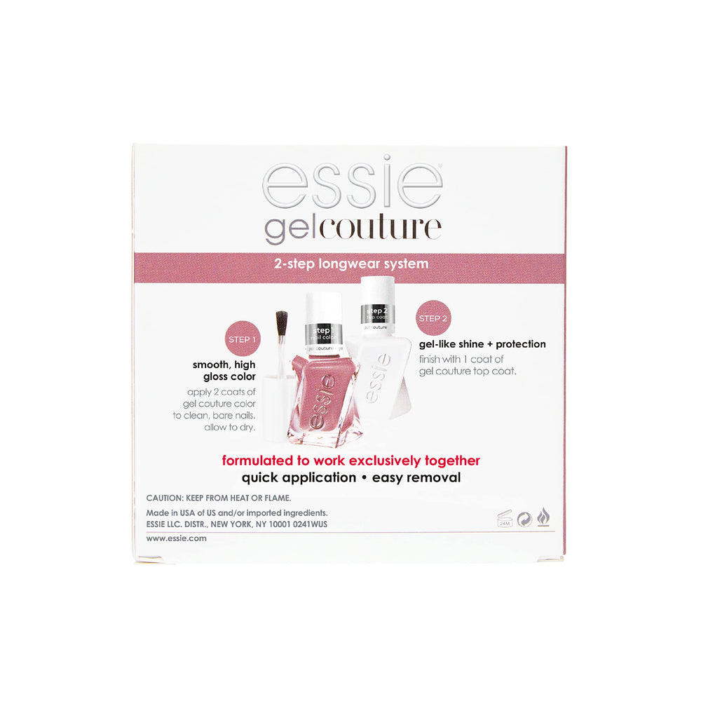 two-step application diagram from essie gel couture highlighting quick process