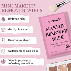 Twoworld non-woven texture close-up highlights gentle makeup removal.