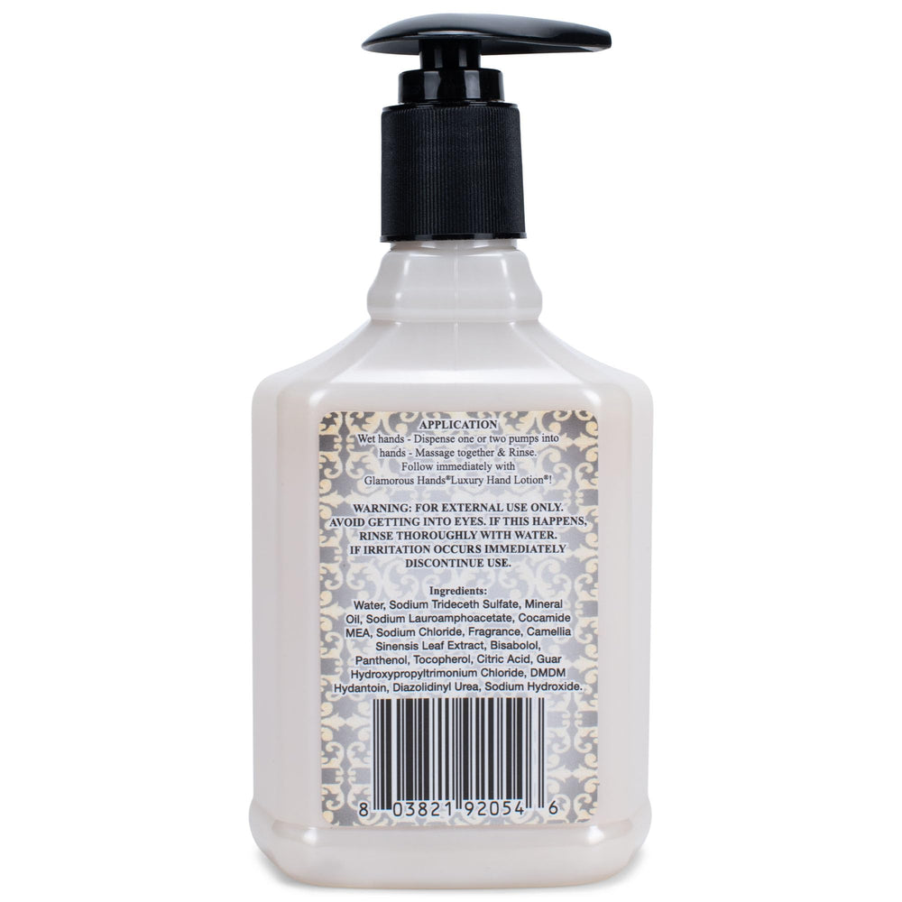 Tyler Glamorous Hands Diva Hand Wash lather closeup with rich oils for soft skin