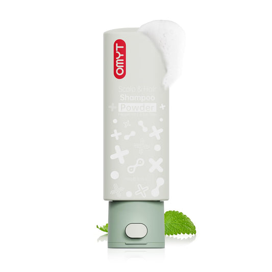 TYMO Clarifying Shampoo waterless powder for travel and daily cleansing.