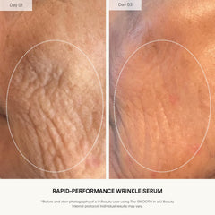 U Beauty The SMOOTH serum texture application reveals a lightweight glide-on feel