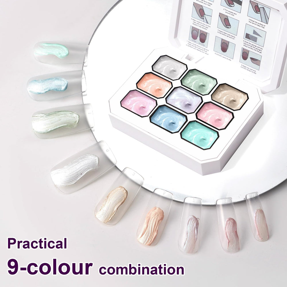 U-Shinein Ombre gel palette enables flawless gradients and custom shades.