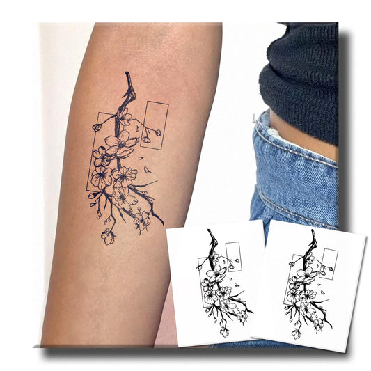 UBICA cherry blossom tattoo sheet design for easy temporary body art