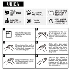 UBICA fashion tattoo for versatile self-expression at parties and photos.