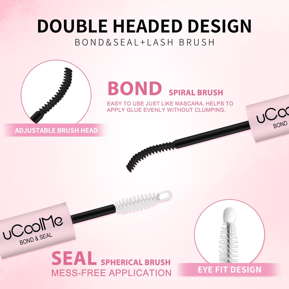 UcoolMe lash bond seal 2-in-1 design simplifies the lash routine.