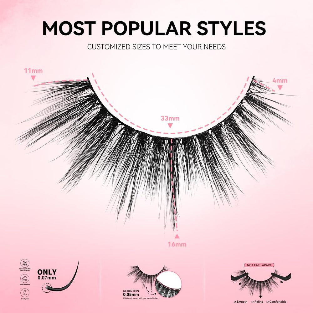 ucoolme lash clusters DIY-cuttable into clusters for flexible eye shape styling