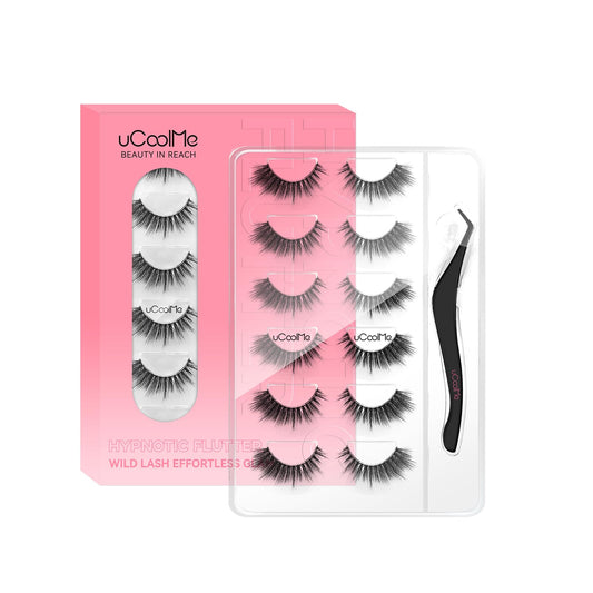 ucoolme lash clusters natural look strip lashes on an ultra-thin cotton band for daily wear