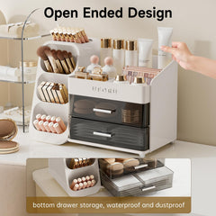 UFORU cosmetics organizer on bathroom counter offers ample storage without crowding.