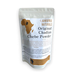 Uhuru Naturals ChadianChebe Powder bottle for moisturizing hair and deterring breakage.