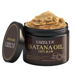 UIZELTA Batana Oil bottle close-up, pure formula for nourished hair.