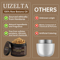 UIZELTA Batana Oil packaging, premium natural hair care.