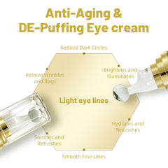 UJHAY eye roller with 360° ball for even serum distribution and cooling sensation.