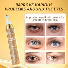 Under-eye application close-up showing targeted coverage with the roller.