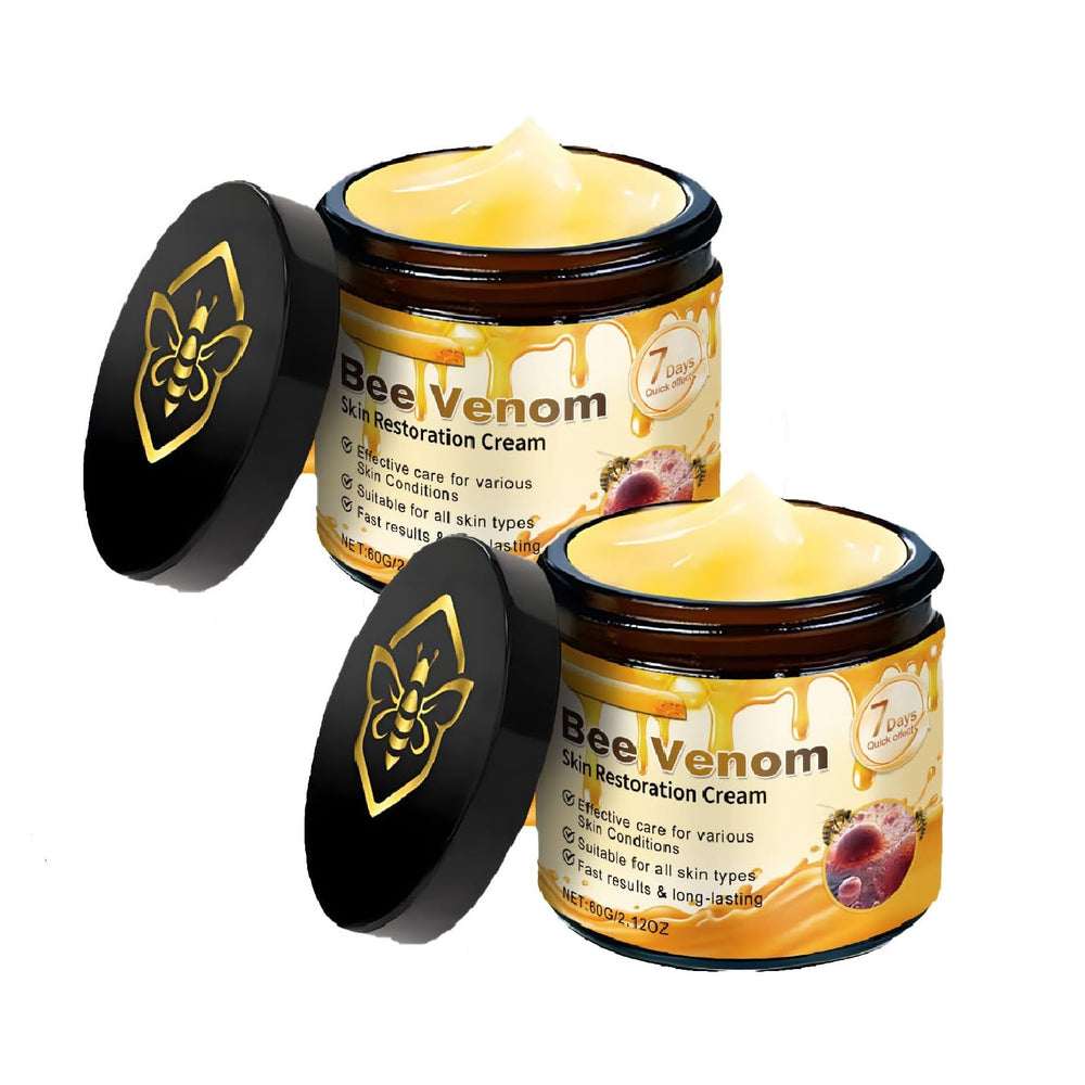 UKDVRL Bee Venom Cream pack shot showing two jars for daily hydration