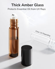 Amber glass bottle by ULG shields contents from light for preservation