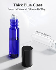 ULG cobalt blue glass bottle with roller ball for smooth application