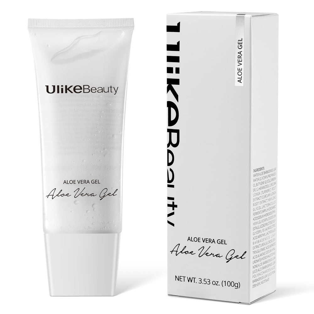 Ulikebeauty Vera Gel bottle on skin for post-treatment soothing.