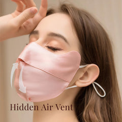 ULPOCMU Mulberry Silk Mask demonstrates face-only coverage for lighter wear.