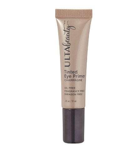 Ulta Beauty Tinted Eye Eyeshadow Primer Champagne front view, smooths lids for even color and long wear.