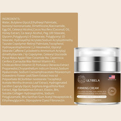 ULTIBELA retinol and collagen visuals imply tightening and renewal.