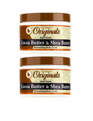 Ultimate Originals Cocoa Butter & Shea 8oz jar 2-pack back view highlighting nourishing formula