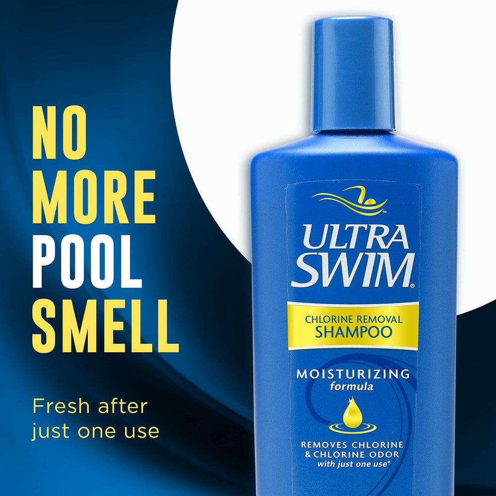 Two UltraSwim shampoo bottles bundled for packing.