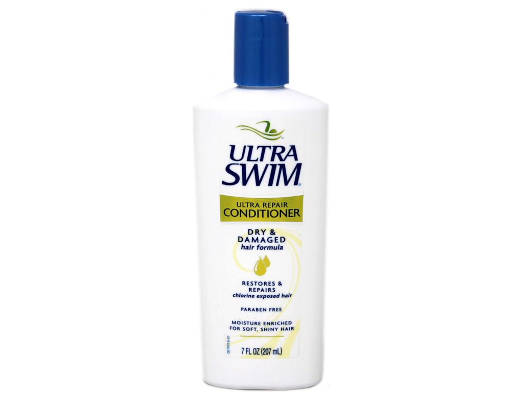 UltraSwim Ultra Repair bottle closeup shows creamy detangling formula