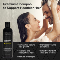 Ultrax Labs Hair Growth Shampoo scalp tingling action indicates energizing cleanse.