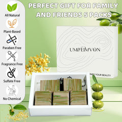 Umpeimvon olive oil soap used on face, body, and hair illustrating multipurpose cleansing.