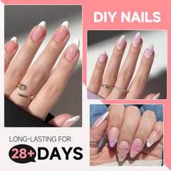 UNA GELLA short almond nail tips various sizes, ready for precise fits