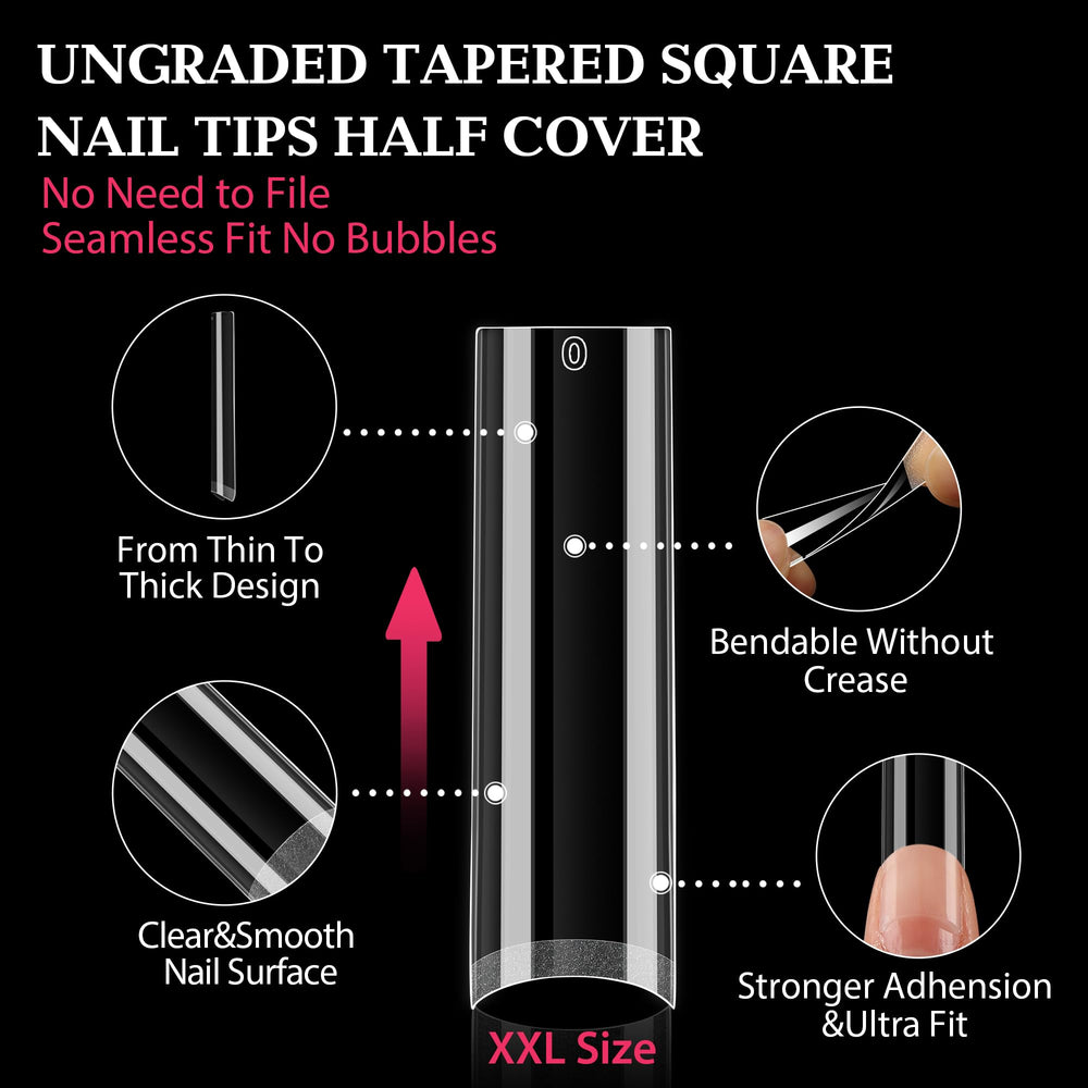 UNA GELLA soft gelly tips closeup on edges for smooth press-on application