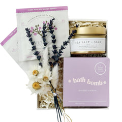 Unboxme Gifts mini lavender candle for calming ambiance and relaxation.
